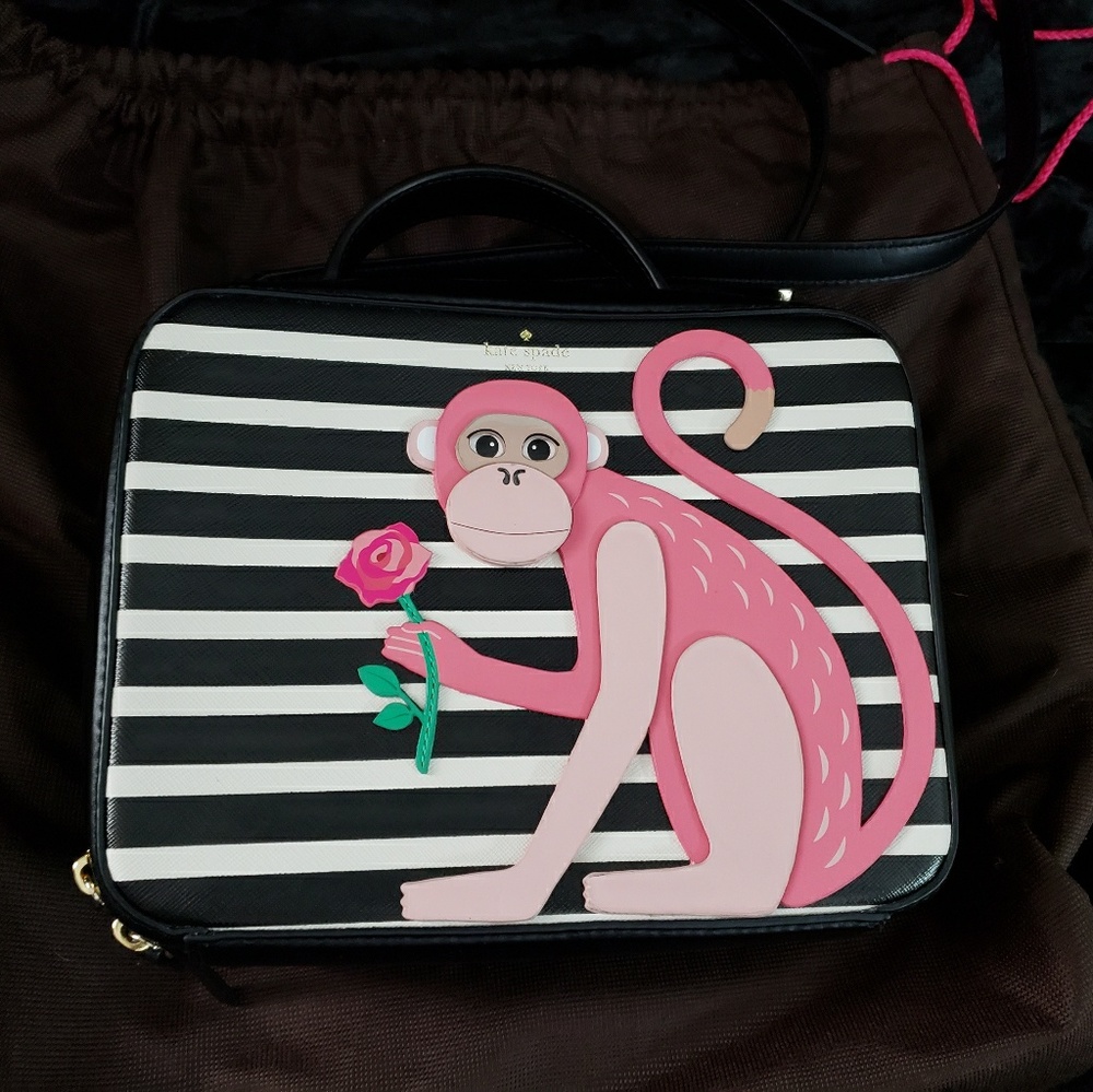 Kate spade monkey purse with matching key ring
